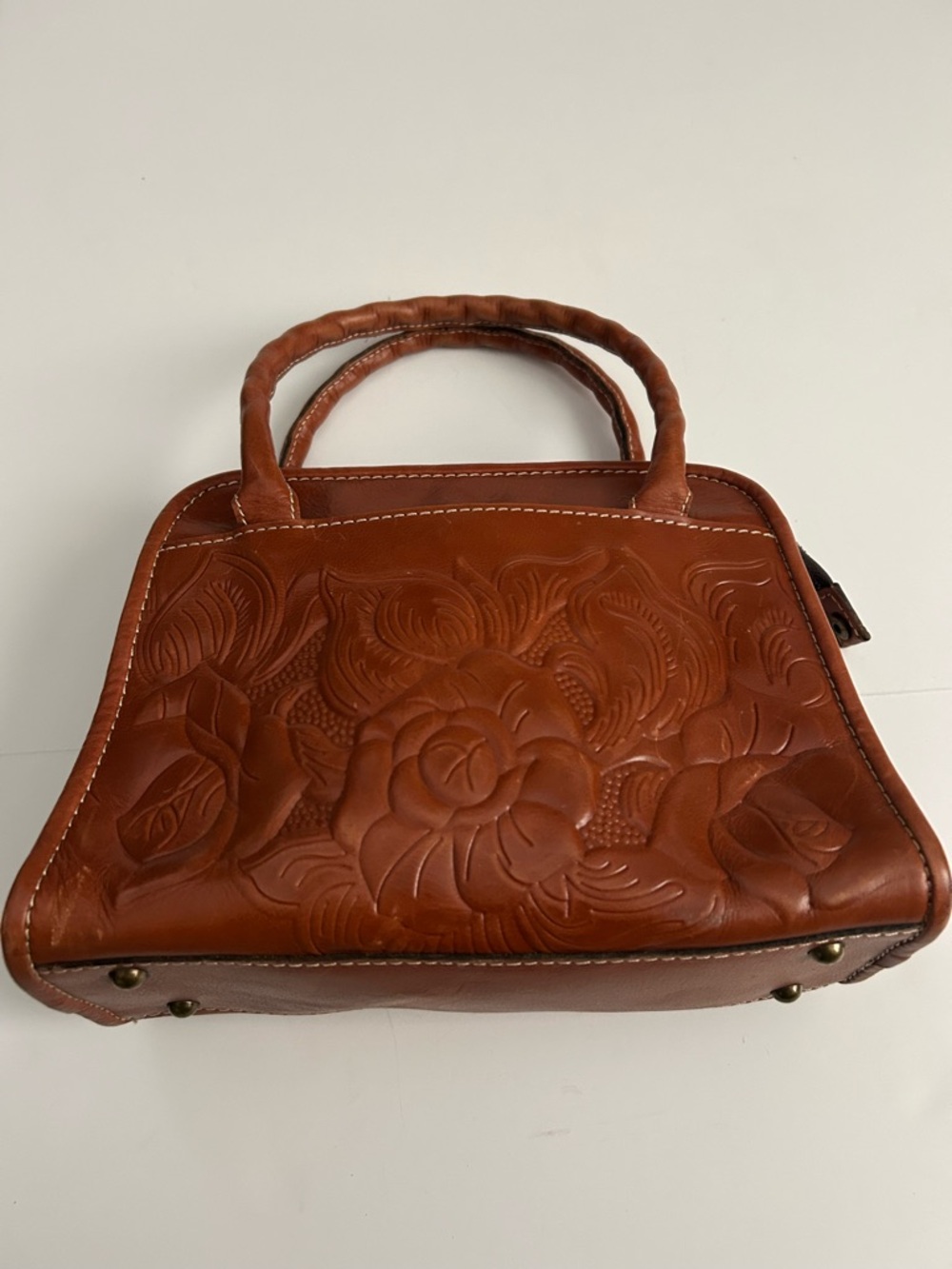 Patricia Nash Tooled Leather Satchel Purse - Picture 11 of 15